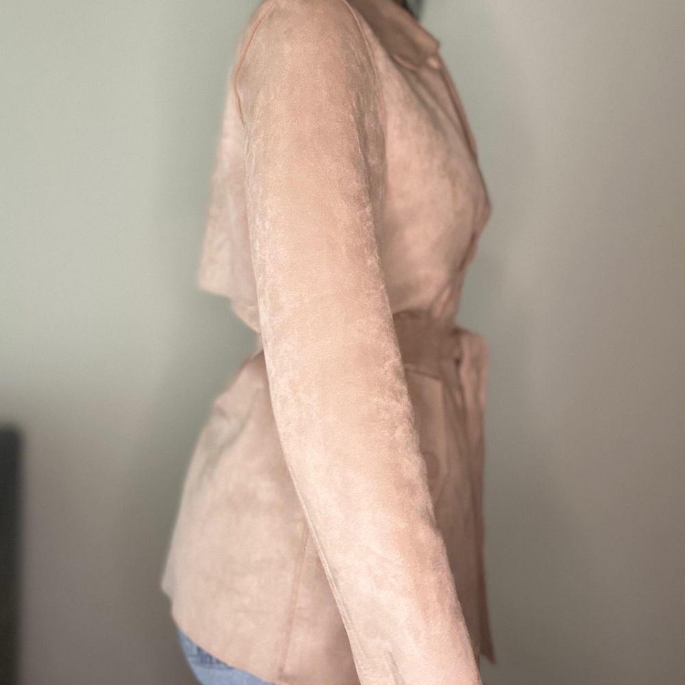 ZARA BASIC WOMEN PINK SUEDE JACKET SIZE MEDIUM - Picture 4 of 4